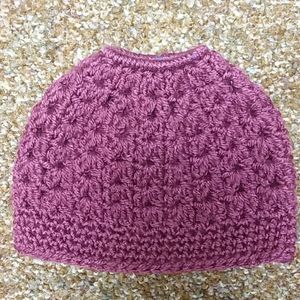 Toddler crochet ponytail hat